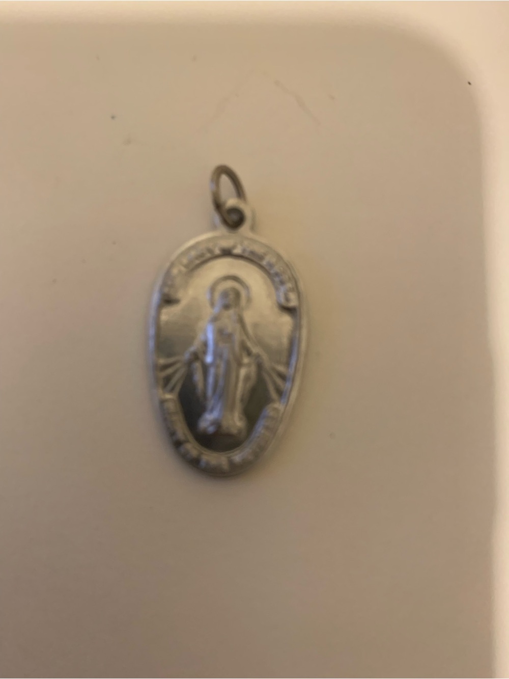 Sterling Silver Miraculous Medal Pendant - Silver